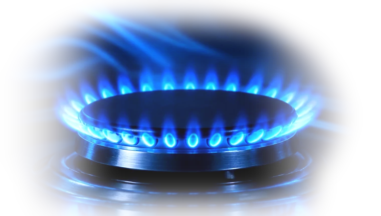 Blauer Gasflammenring als Symbol für günstige Gastarife